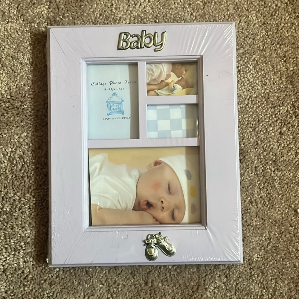 Purple baby picture collage frame New in Plastic